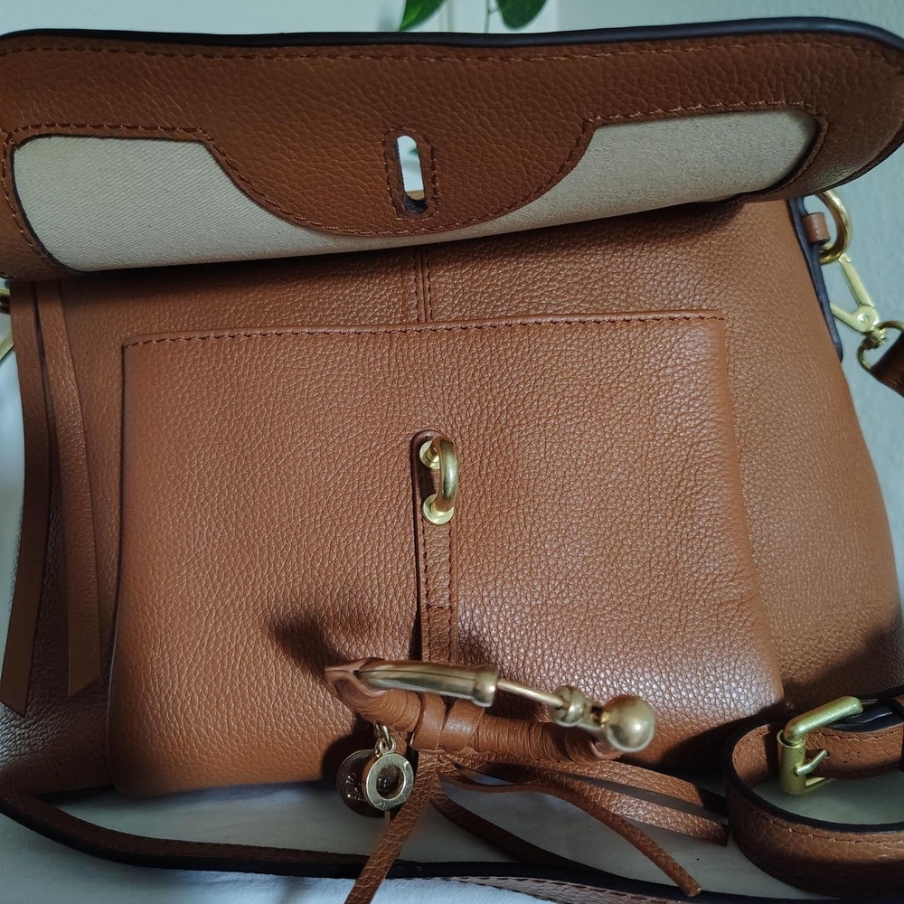 See By Chloe | Joan Small Suede/Leather Brown Crossbody Bag - Picture 2 of 6